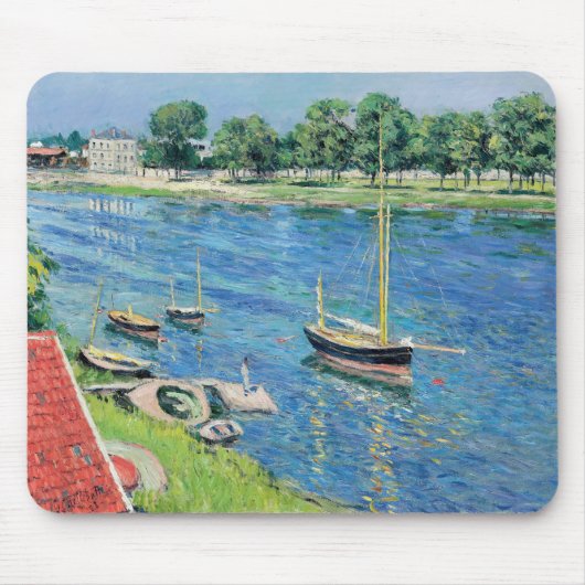 Caillebotte - Seine in Argenteuil, Boote vor Anker Mousepad (Vorne)