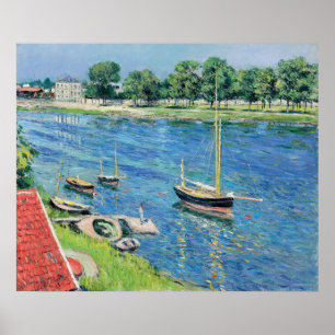 Caillebotte - Seine in Argenteuil, Boote vor Anker Poster