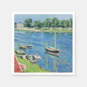 Caillebotte - Seine in Argenteuil, Boote vor Anker Serviette