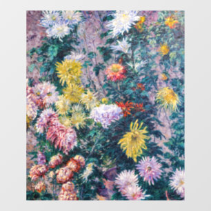 Caillebotte - Weiße und gelbe Chrysanthemen Fensteraufkleber