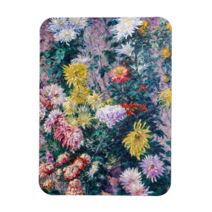 Caillebotte - Weiße und gelbe Chrysanthemen Magnet
