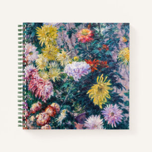 Caillebotte - Weiße und gelbe Chrysanthemen Notizblock
