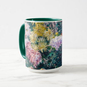 Caillebotte - Weiße und gelbe Chrysanthemen Tasse