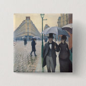 Caillebotte's Rue de Paris, temps de pluie Button (Vorderseite)