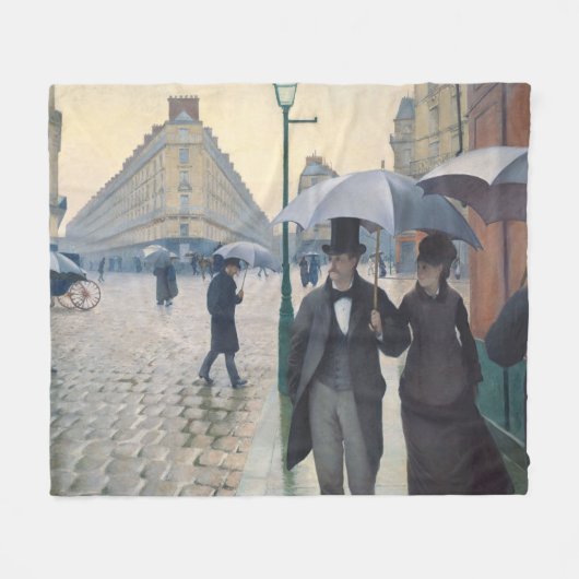 Caillebotte's Rue de Paris, temps de pluie Fleecedecke (Vorderseite (Horizontal))