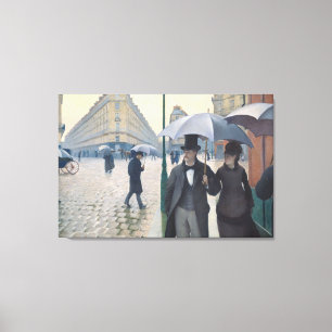 Caillebotte's Rue de Paris, temps de pluie Leinwanddruck