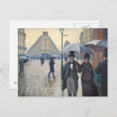 Caillebotte's Rue de Paris, temps de pluie Postkarte (Vorne/Hinten)