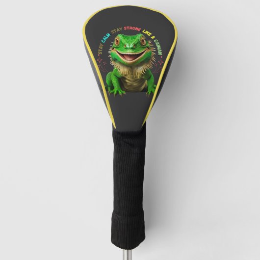 Caiman Golf Head Cover - Bleibe Calm, Bleibe Stron Headcover (Vorderseite)