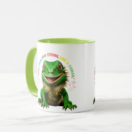 "Caiman Power - Bleibe Starke Tasse (Vorderseite Links)