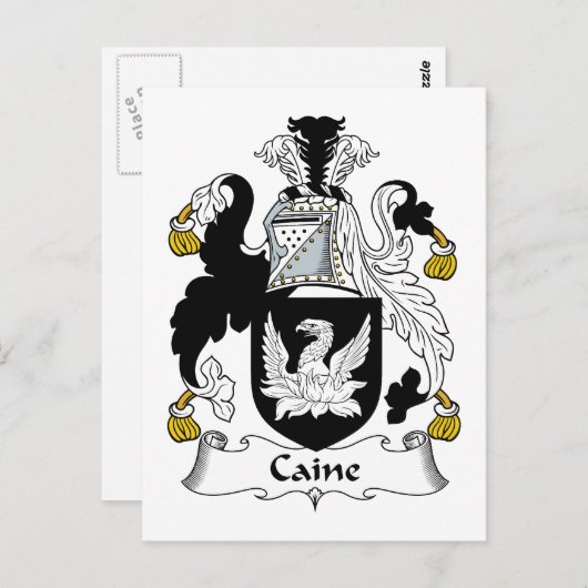 Caine Familienwappen Postkarte (Vorne/Hinten)
