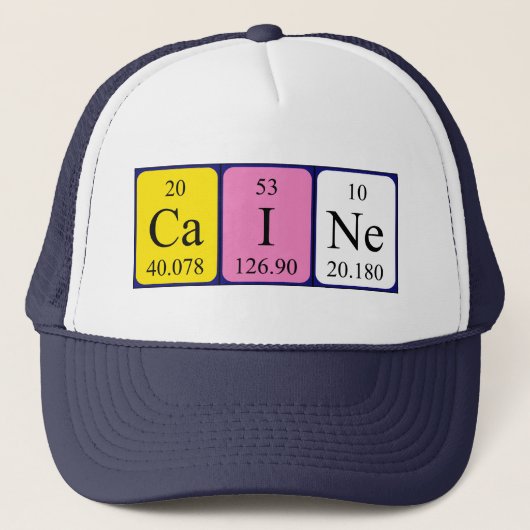 Caine Periodic Table name hat Truckerkappe (Vorderseite)