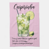 Caipirinha Cocktail Rezept Geschirrtuch (Vertikal)