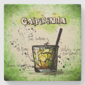 Caipirinha Drink Rezept Steinuntersetzer (Vorderseite)