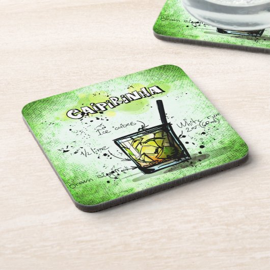 Caipirinha Drink Rezept Untersetzer (Linke Seite)