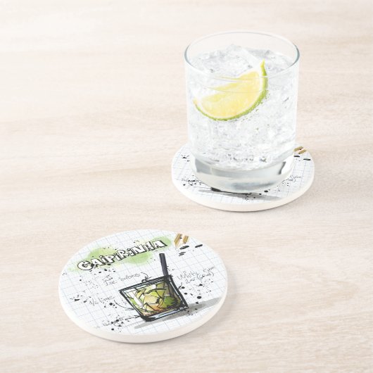 Caipirinha Sandstein Untersetzer (Seite)