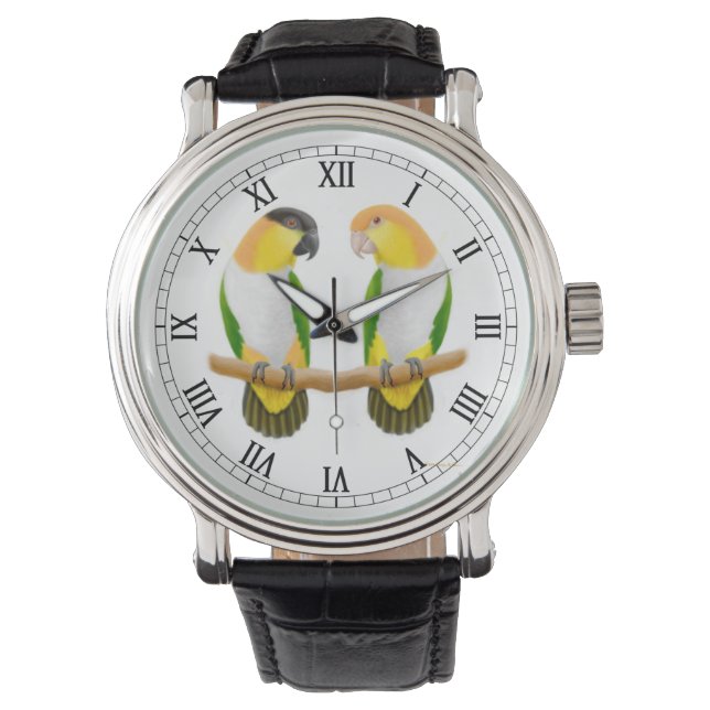 Caique Parrot Liebe Watch Armbanduhr (Vorderseite)