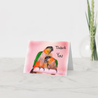 Caique Parrot Pair Bird Danke Karte