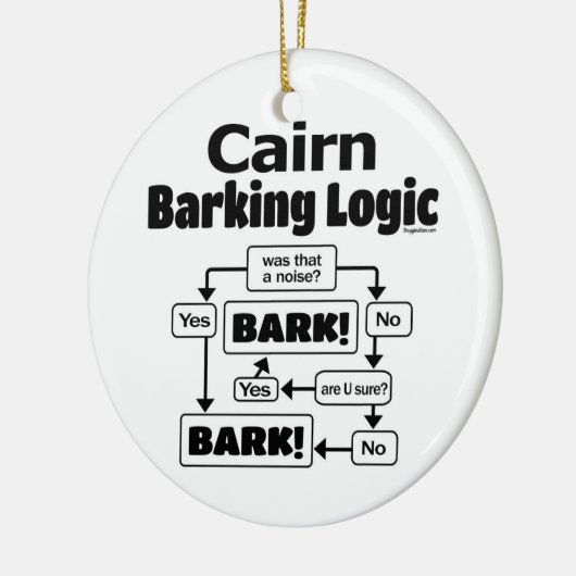 Cairn Barking Logic Keramik Ornament (Links)