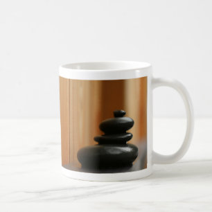 Cairn Meditation Stones und Holz Kaffeetasse