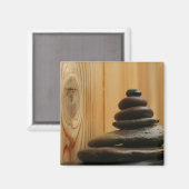 Cairn Meditation Stones und Holz Magnet (Vorderseite/Rückseite)