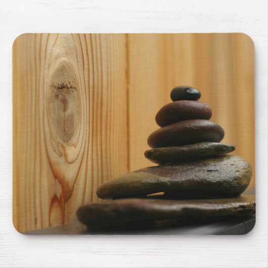 Cairn Meditation Stones und Holz Mousepad (Vorne)