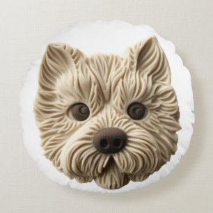Cairn Terrier 3D Inspiriert Rundes Kissen