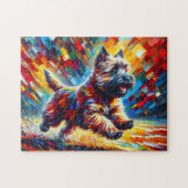 Cairn Terrier Acryl-Kunst: Brindle Cairn Puzzle (Horizontal)