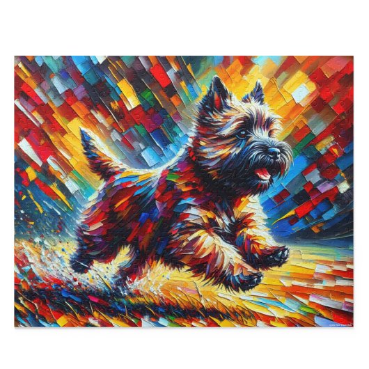Cairn Terrier Acryl-Kunst: Brindle Cairn Puzzle