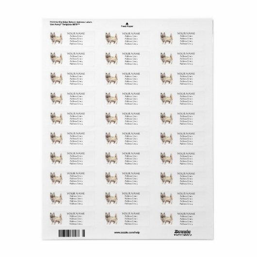 Cairn Terrier Address Labels (Vorne)