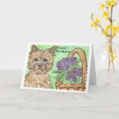 Cairn-Terrier-alles Gute zum Karte (Gelbe Blume)