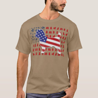 Cairn Terrier American Flag 4th Of July Gifts For  T-Shirt
