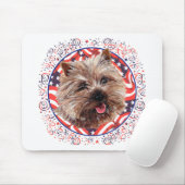 Cairn Terrier American Flag Celebration Mousepad (Mit Mouse)