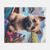 Cairn Terrier auf dem Paddle: Ein Landschaftliches Fleecedecke (Vorderseite (Horizontal))