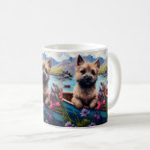 Cairn Terrier auf dem Paddle: Ein Landschaftliches Kaffeetasse (VorderseiteRechts)