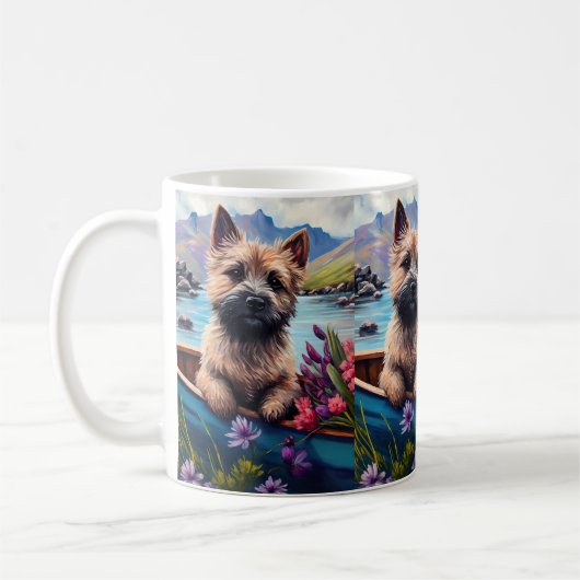 Cairn Terrier auf dem Paddle: Ein Landschaftliches Kaffeetasse (Links)