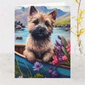 Cairn Terrier auf dem Paddle: Ein Landschaftliches Karte (Gelbe Blume)