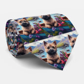 Cairn Terrier auf dem Paddle: Ein Landschaftliches Krawatte (Gerollt)