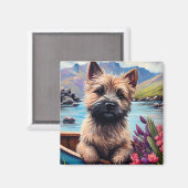 Cairn Terrier auf dem Paddle: Ein Landschaftliches Magnet (Vorderseite/Rückseite)