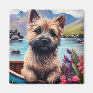 Cairn Terrier auf dem Paddle: Ein Landschaftliches Magnet