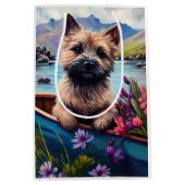 Cairn Terrier auf dem Paddle: Ein Landschaftliches Mittlere Geschenktüte (Vorderseite)
