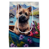 Cairn Terrier auf dem Paddle: Ein Landschaftliches Mittlere Geschenktüte (Rückseite)
