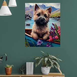 Cairn Terrier auf dem Paddle: Ein Landschaftliches Poster