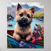 Cairn Terrier auf dem Paddle: Ein Landschaftliches Poster (Vorne)