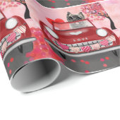 Cairn Terrier Auto mit Herz Valentin Geschenkpapier (Rolleneckpunkt)