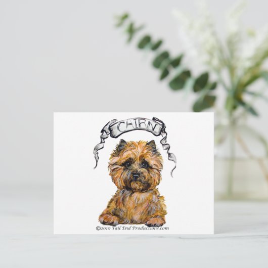 Cairn Terrier Banner Postkarte (Stehend Vorderseite)