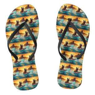 Cairn Terrier Beach Surfmalerei Badesandalen