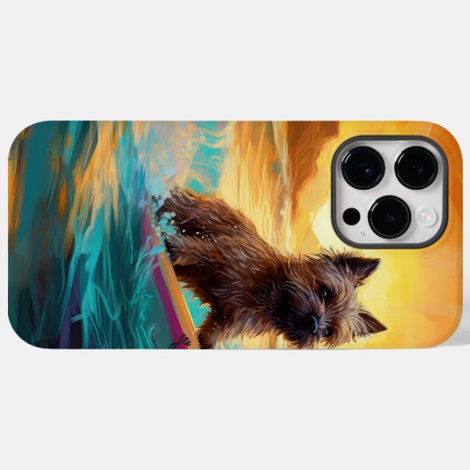Cairn Terrier Beach Surfmalerei Case-Mate iPhone Hülle (Rückseite (Horizontal))