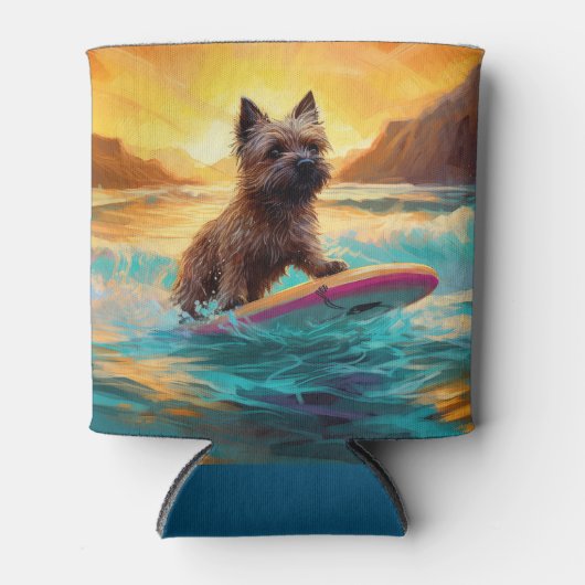 Cairn Terrier Beach Surfmalerei Dosenkühler (Vorderseite)