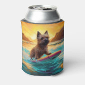 Cairn Terrier Beach Surfmalerei Dosenkühler (Kanne Rückseite)