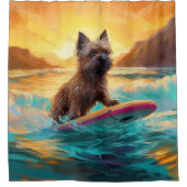 Cairn Terrier Beach Surfmalerei Duschvorhang (Vorderseite)